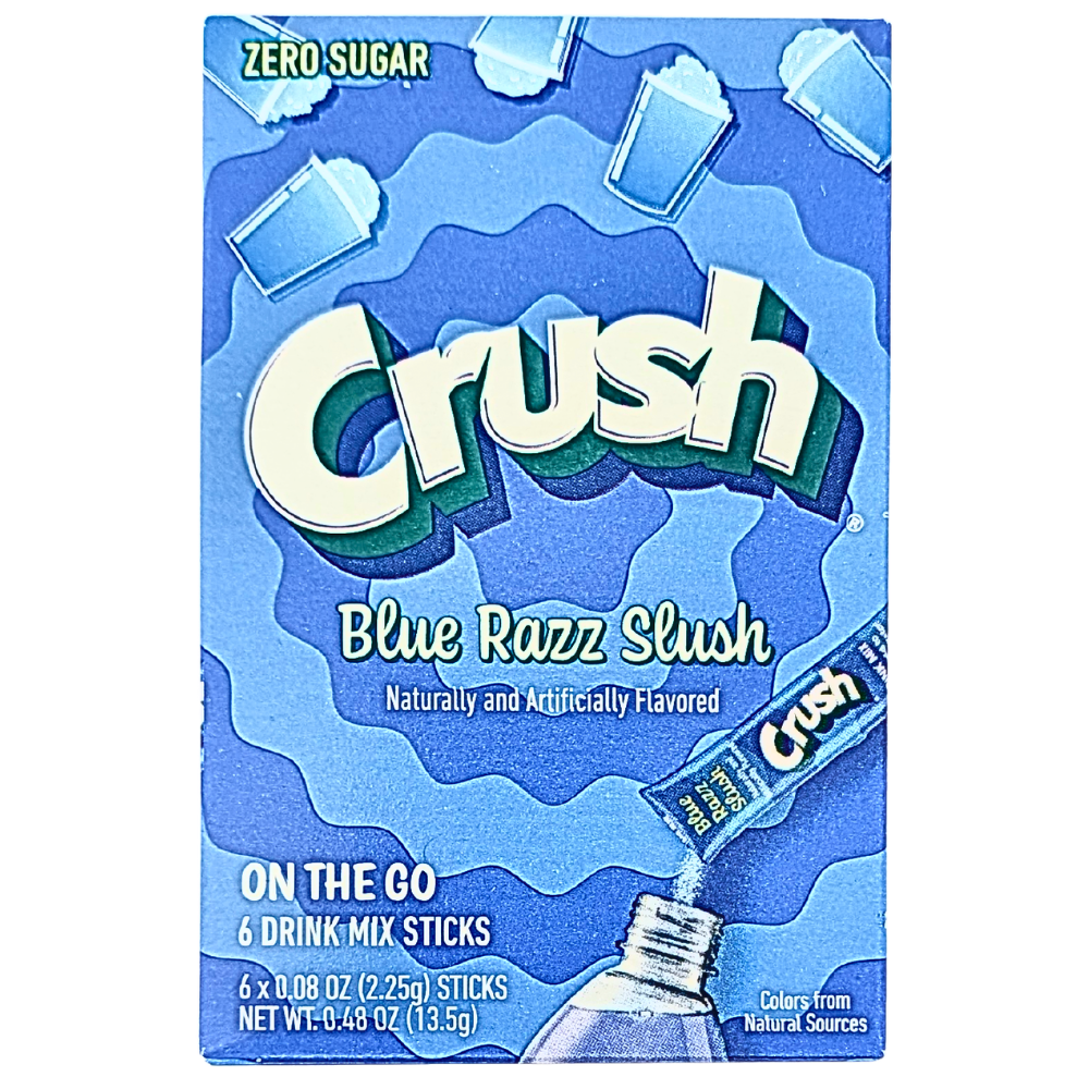 Crush Singles To Go Zero Sugar Blue Razz Slush 13.5g | Candy Funhouse ...