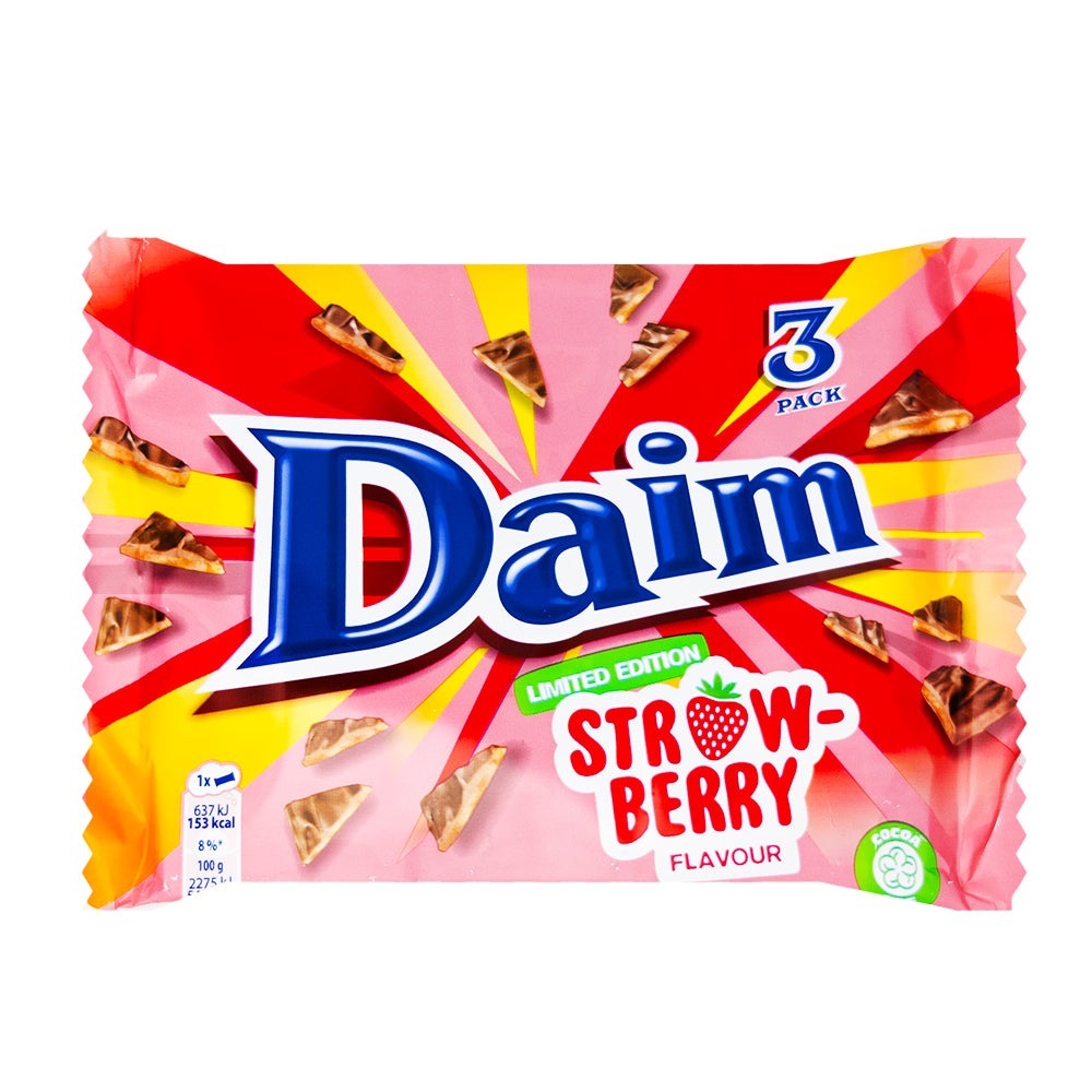 Cadbury Limited Edition Daim Strawberry 3pk (UK) - 84g - Cadbury - Cadbury Chocolate - Cadbury Daim - Cadbury Daim Strawberry - UK Chocolate - British Chocolate - Milk Chocolate