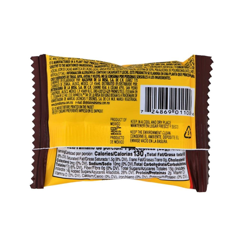 De La Rosa Marzipan Chocolate Covered Peanut Candy - 25g Nutrition Facts Ingredients