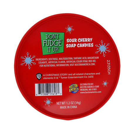 A Christmas Story - Don't Fudge It Up Sour Cherry Soap Candy Tin Nutrition Facts Ingredients A Christmas Story Candy Tin - Sour Cherry Soap Candies - Christmas Candy Collection - Unique Holiday Treats - Festive Candy Gifts - Christmas Candy - Christmas Treats 