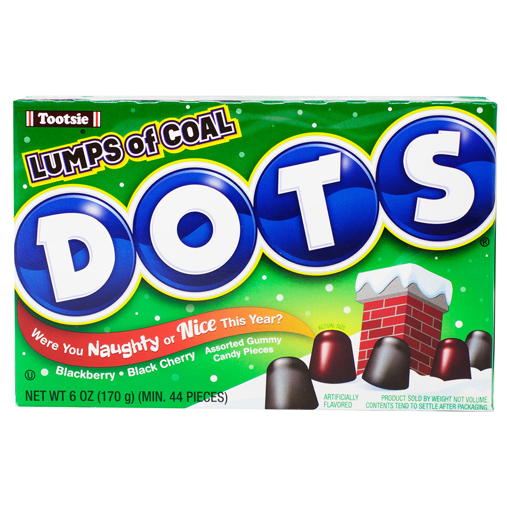 Dots Lumps of Coal - 6oz - Gummy Candy - Christmas Candy - Stocking Stuffer