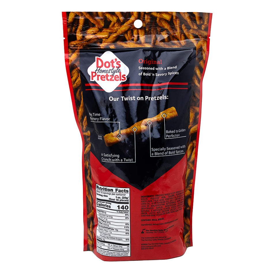 Dot's Original Homestyle Pretzels - 16oz  Nutrition Facts Ingredients
