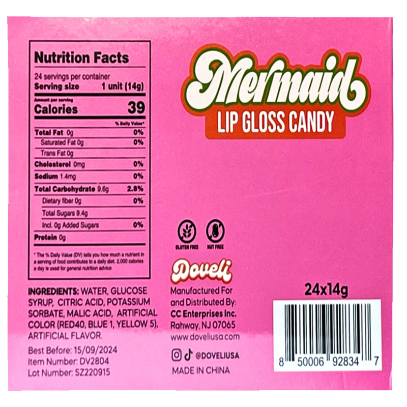 Doveli Mermaid Lip Gloss Candy - 0.5oz - Lip Gloss - Nutrition Facts - Ingredients