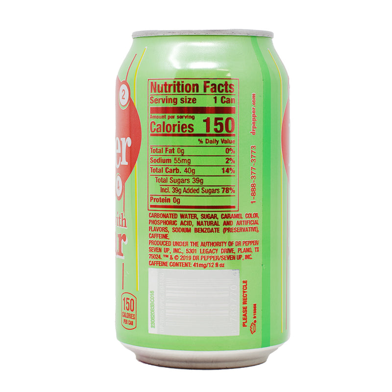 Dr Pepper Made with Real Sugar - 355mL Nutrition Facts Ingredients - Soda Drink - Dr Pepper - Zero Sugar Drink - Dr Pepper Zero Sugar