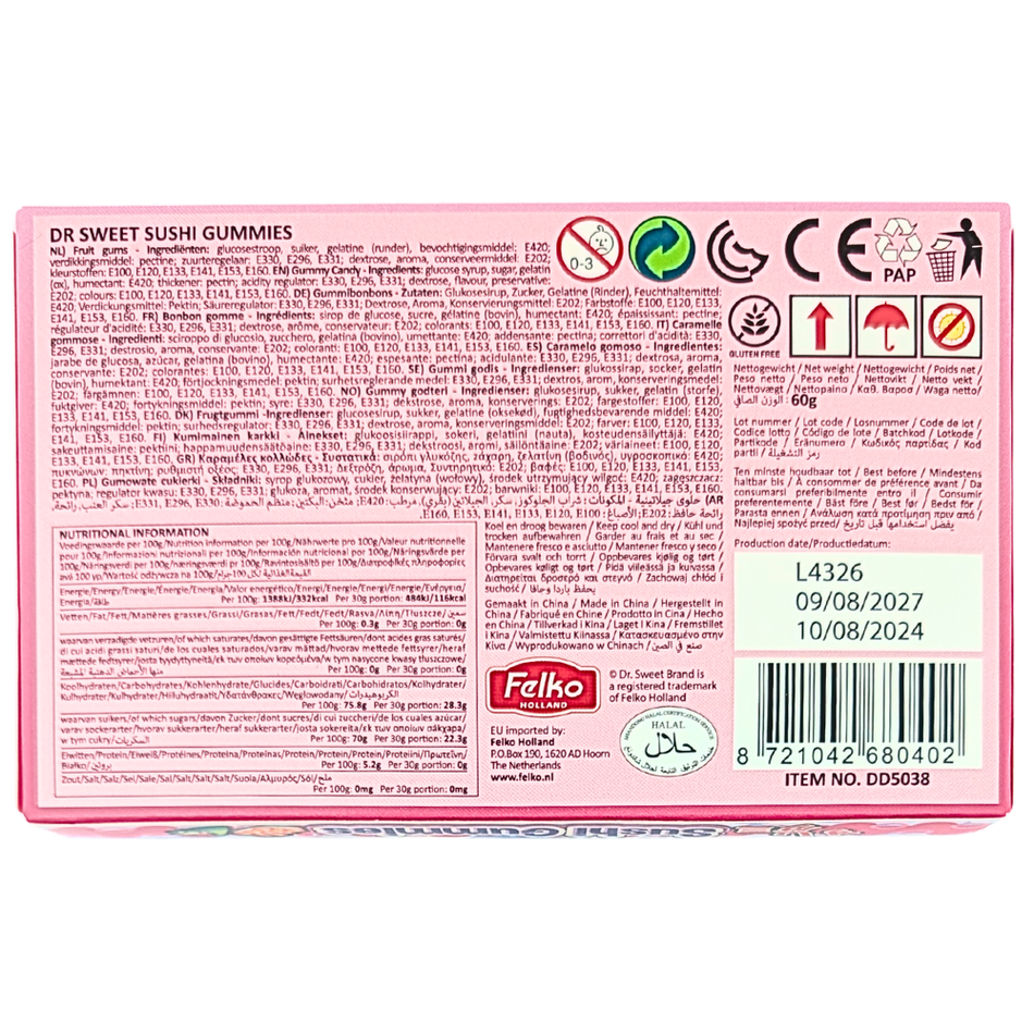 Dr. Sweet Sushi Gummies Theatre Box - 60g