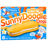 Drake's Golden Vanilla Sunny Doodle Dogs (8 Cakes) - 387g **BB Aug 27 2026**