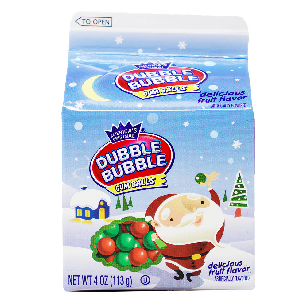 Dubble Bubble Holiday Gumballs Carton - 4oz -  Dubble Bubble Bubblegum - Santa - Christmas Candy - Bubblegum