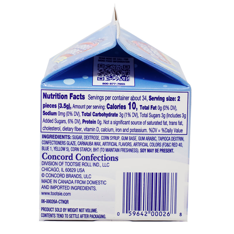 Dubble Bubble Holiday Gumballs Carton - 4oz Nutrition Facts Ingredients - Dubble Bubble Bubblegum - Santa - Christmas Candy - Bubblegum