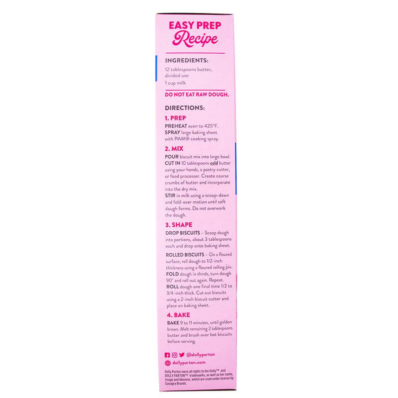 Dolly Parton Southern Buttermilk Biscuit Mix - 16oz Nutrition Facts Ingredients - Dolly Parton - Dolly Parton Cake - Duncan Hines - Dolly Parton Southern Buttermilk Biscuit Mix - Dolly Parton Southern Buttermilk Biscuit - Dolly Parton Brownie - Buttermilk Biscuit - Buttermilk Biscuit Recipe