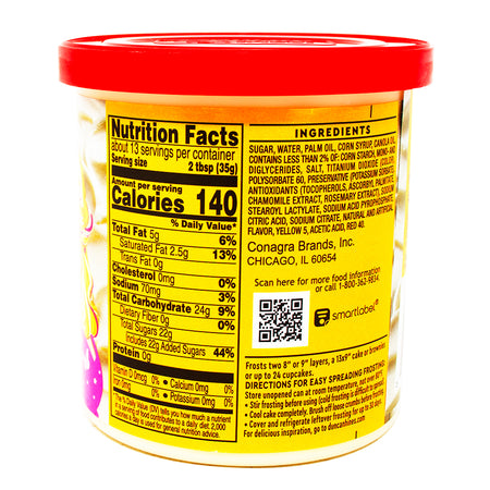 Dolly Parton Original Buttercream Frosting - 16oz Nutrition Facts Ingredients - Dolly Parton - Dolly Parton Cake - Dolly Parton Cake Frosting - Duncan Hines - Dolly Parton Original Buttercream Frosting - Dolly Parton Brownie