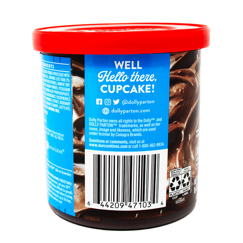 Dolly Parton Chocolate Buttercream Frosting - 16oz Nutrition Facts Ingredients - Dolly Parton - Dolly Parton Cake - Dolly Parton Cake Frosting - Duncan Hines - Dolly Parton Chocolate Buttercream Frosting - Dolly Parton Brownie