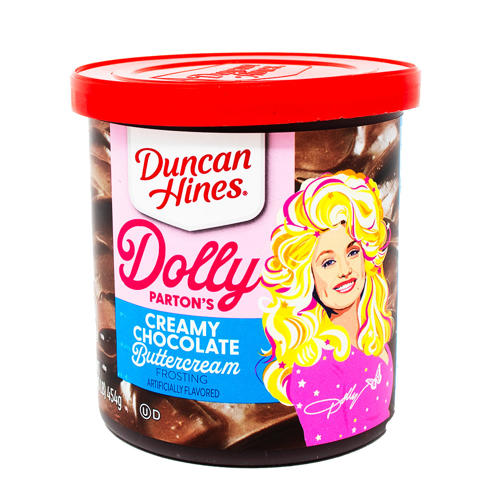 Dolly Parton Chocolate Buttercream Frosting - 16oz - Dolly Parton - Dolly Parton Cake - Dolly Parton Cake Frosting - Duncan Hines - Dolly Parton Chocolate Buttercream Frosting - Dolly Parton Brownie