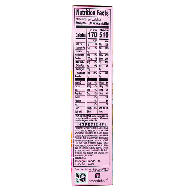 Doly Parton Banana Cake Mix - 15.25oz Nutrition Facts Ingredients - Dolly Parton - Dolly Parton Cake - Duncan Hines - Dolly Parton Banana Cake