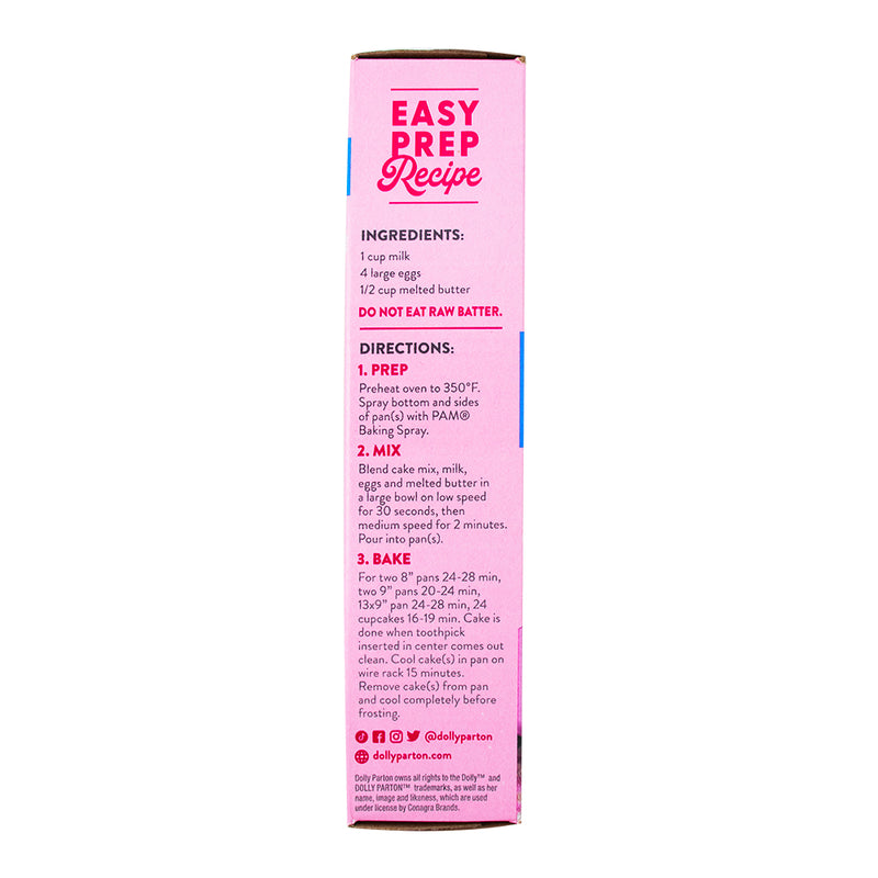 Dolly Parton Coconut Cake Mix - 15.25oz Nutrition Facts Ingredients - Dolly Parton - Dolly Parton Cake - Duncan Hines - Dolly Parton Coconut Cake Mix