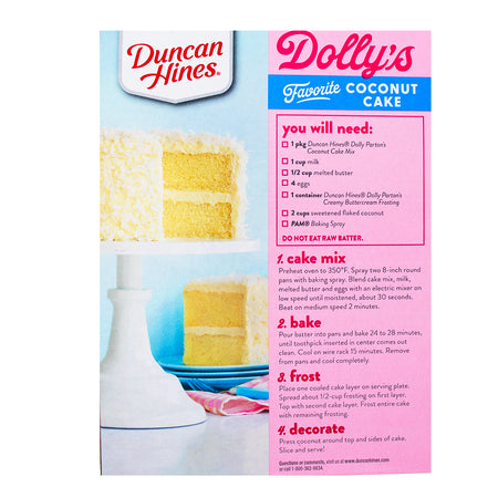 Dolly Parton Coconut Cake Mix - 15.25oz - Dolly Parton - Dolly Parton Cake - Duncan Hines - Dolly Parton Coconut Cake Mix