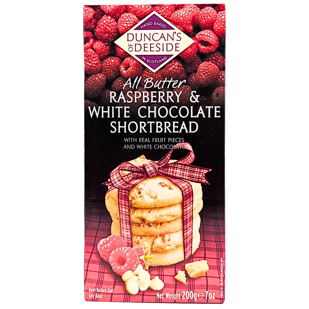 Duncan's Raspberry & White Chocolate Shortbread (Scotland) - 200g