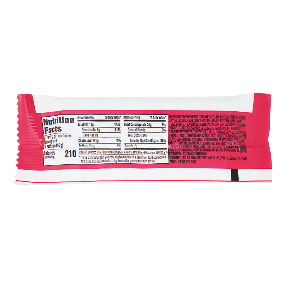 Dunkin' Chocolates Jelly Donut 2pk - 1.41oz Nutrition Facts Ingredients - Dunkin Donut - White Chocolate - Jelly Donuts