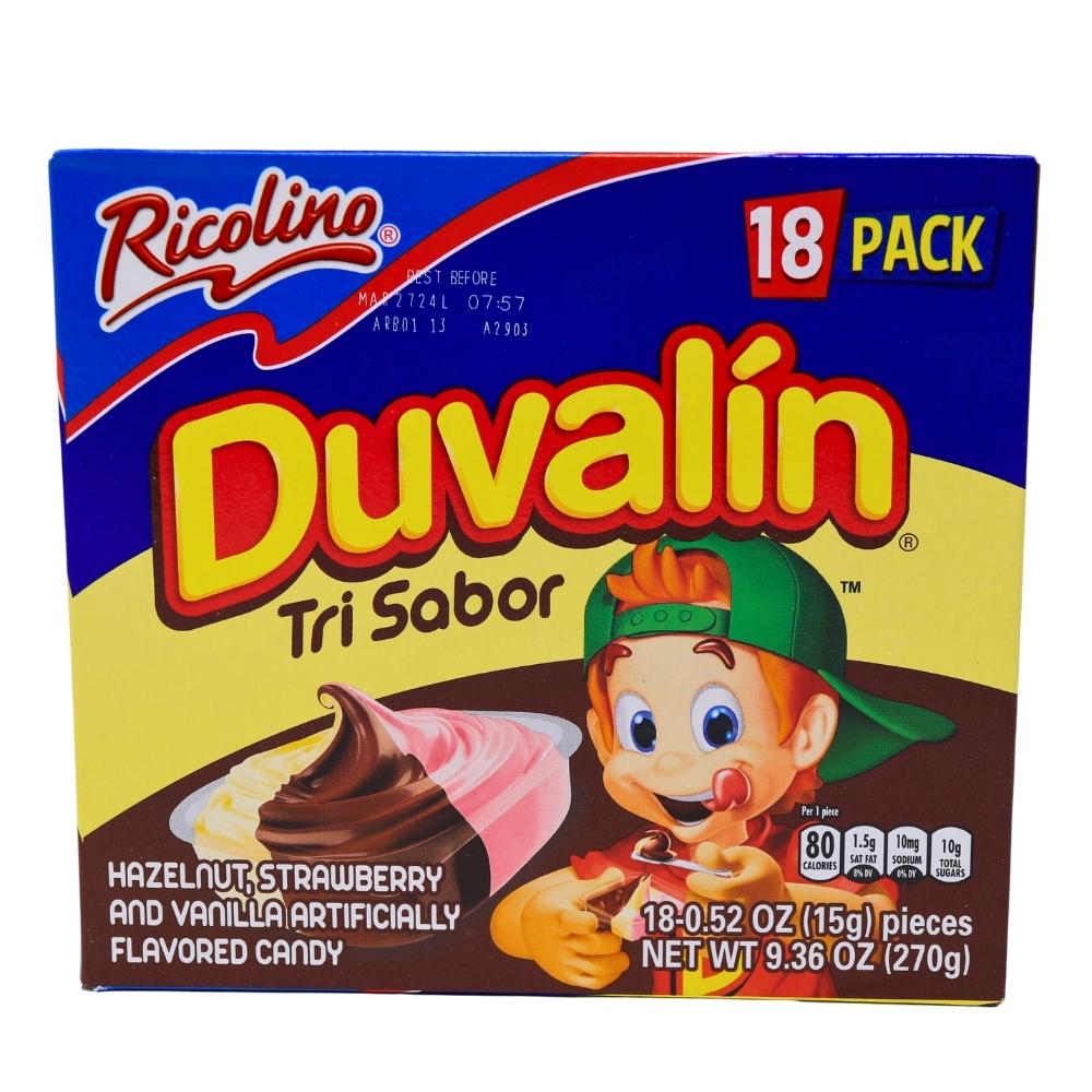 Duvalin Tri-Sabor Hazelnut Strawberry and Vanilla - 18ct Box