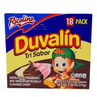 Duvalin Tri-Sabor Hazelnut Strawberry and Vanilla - 18ct Box
