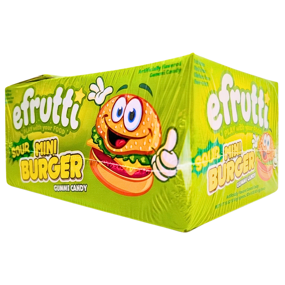 efrutti Gummi Sour Burger Candy - 60ct