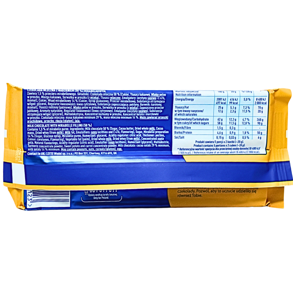 E. Wedel Milk Chocolate with Mirabelle Plum Filling (Poland) - 100g