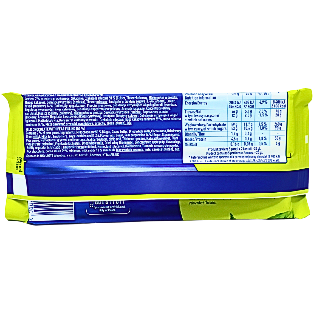E. Wedel Milk Chocolate with Pear Filling (Poland) - 100g