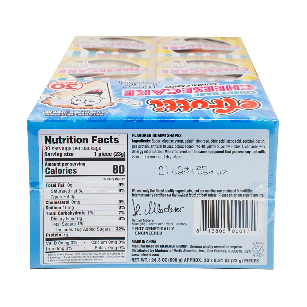 eFrutti Cheesecake - .81oz  Nutrition Facts Ingredients