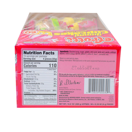 efrutti Gummi Cupcake Candy  Nutrition Facts Ingredients