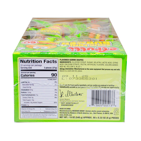 efrutti Gummi Sour Burger Candy  Nutrition Facts Ingredients