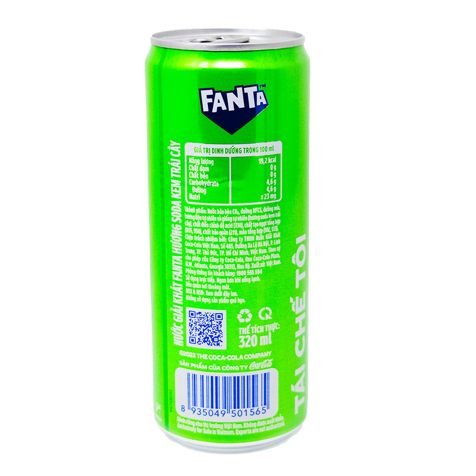 Fanta Fruit Cream Soda - 320mL (Vietnam)  Nutrition Facts Ingredients
