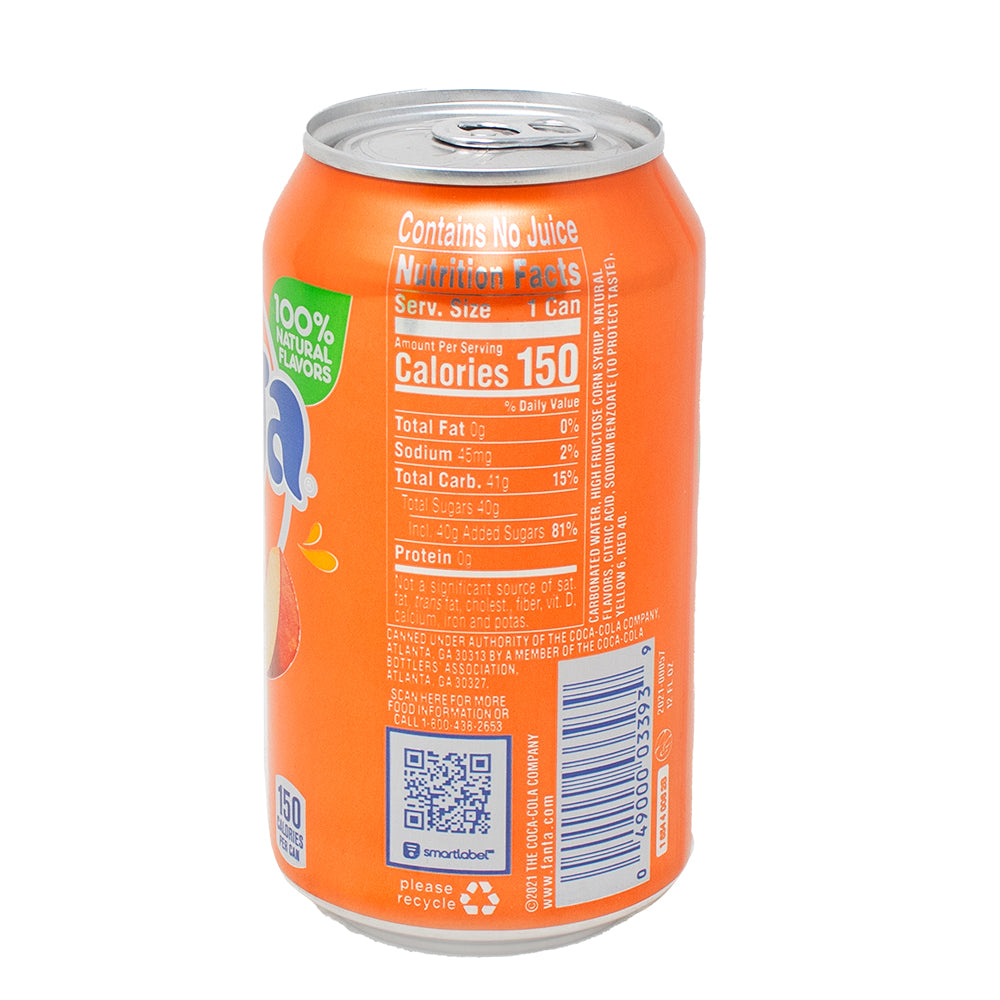 Fanta Peach - 355mL  Nutrition Facts Ingredients