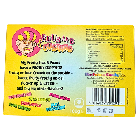 Fizz N Foam Candy Rhubarb & Custard (UK) - 100g