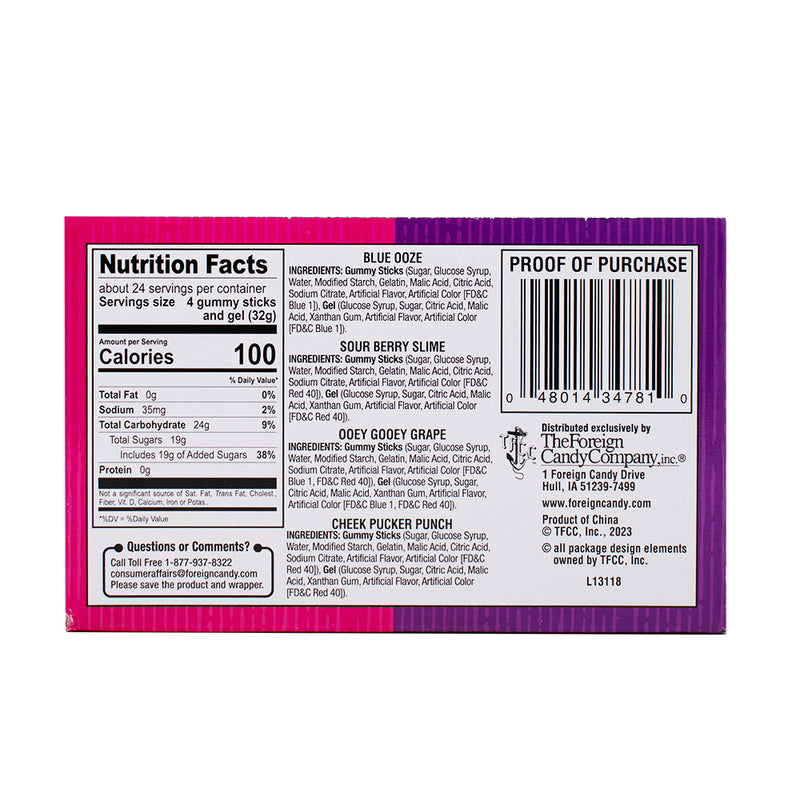 Candy Flip and Dip Gumy Sticks & Sour Dip - 3.4oz Nutrition Facts Ingredients - Flip and Dip Candy - Sour Candy - Gummy Candy - Gummy - Gummies - Gummy Sticks - Sour Dip - Flip and Dip Gummy Sticks & Sour Dip