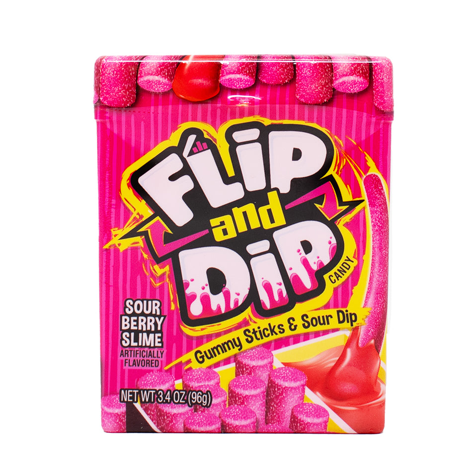 Candy Flip and Dip Gumy Sticks & Sour Dip - 3.4oz - Flip and Dip Candy - Sour Candy - Gummy Candy - Gummy - Gummies - Gummy Sticks - Sour Dip - Flip and Dip Gummy Sticks & Sour Dip