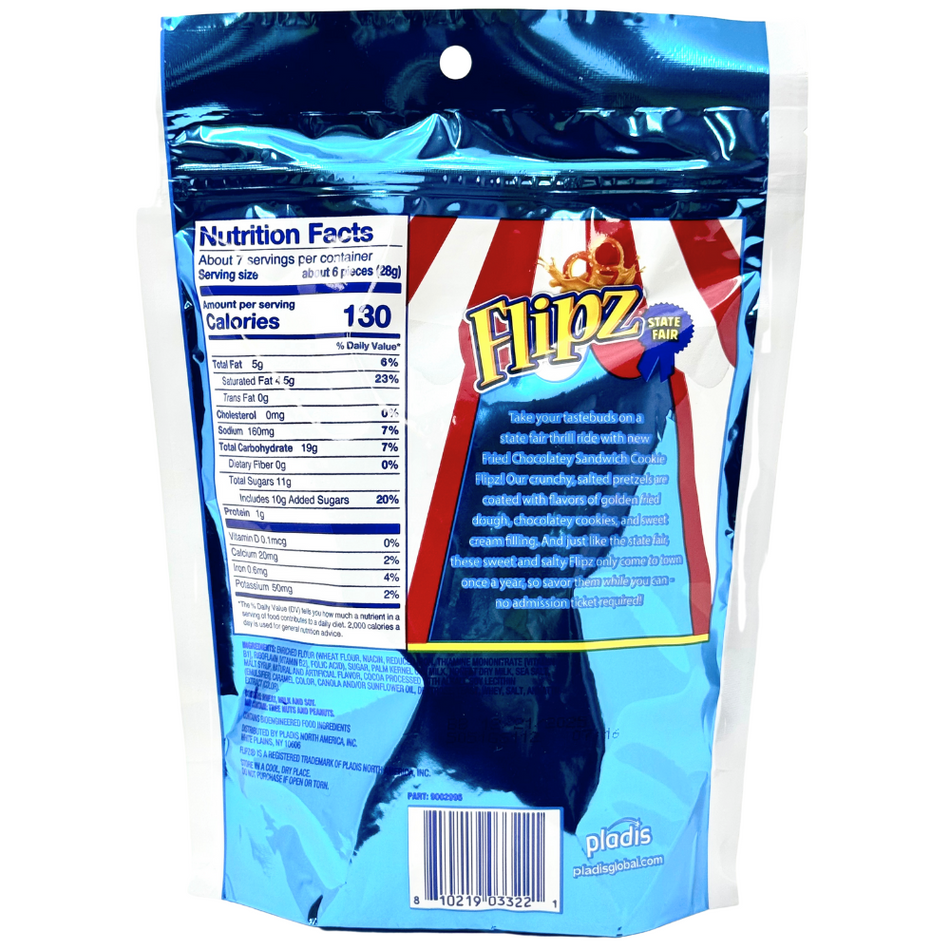 Flipz Fried Chocolatey Sandwich Cookie Pretzels - 6.5oz