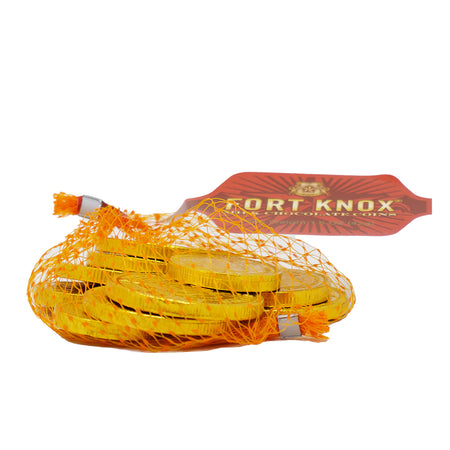 Fort Knox Gold Chocolate Coins Mesh Bag - 1.5oz - Chocolate Coin - Gold Chocolate - Gold Candy