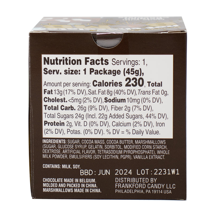 Frankford Double Chocolate Hot Chocolate Bomb - 1.6oz Nutrition Facts Ingredients - Hot Chocolate Bomb - Stocking Stuffer
