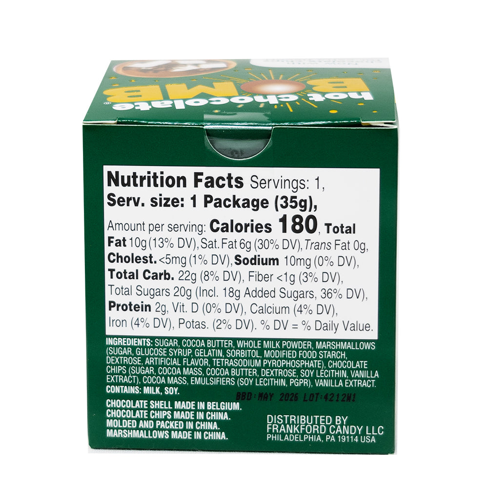 Hot Chocolate Bomb with Chocolate Chips - 1.23oz  Nutrition Facts Ingredients
