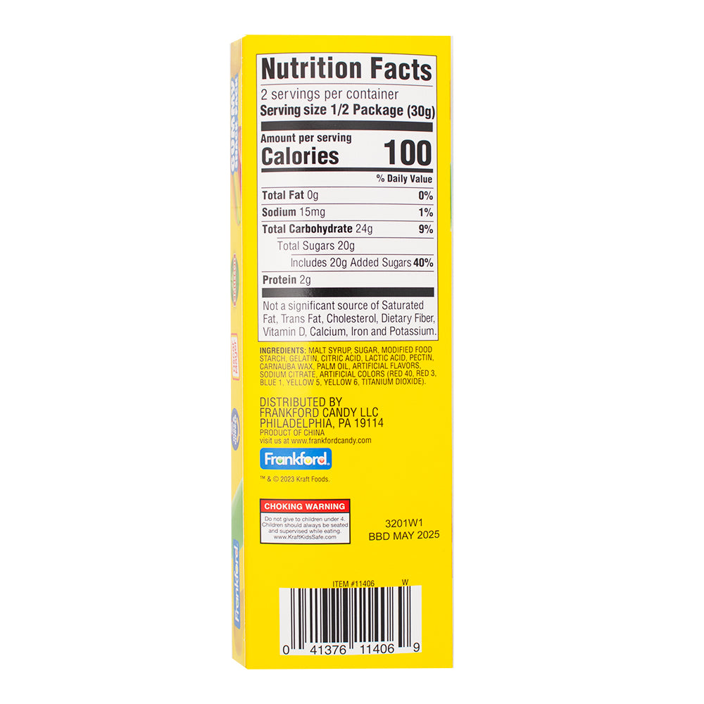 Kraft Gummy Snack Pack - 12oz  Nutrition Facts Ingredients - Kraft - Kraft Gummies - Kraft Gummy Snack Pack - Kraft Gummy - Gummies