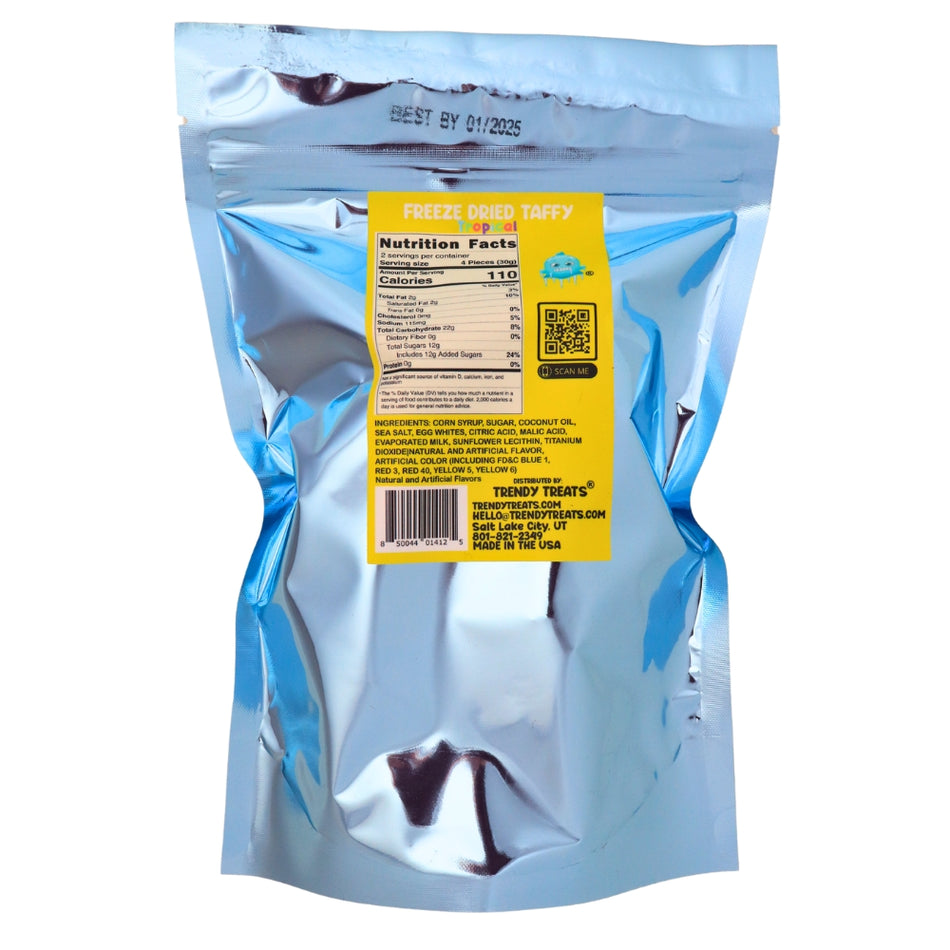 Trendy Treats Freeze Dried Tropical Taffy Nutrition facts - Ingredients - Freeze Dried Candy
