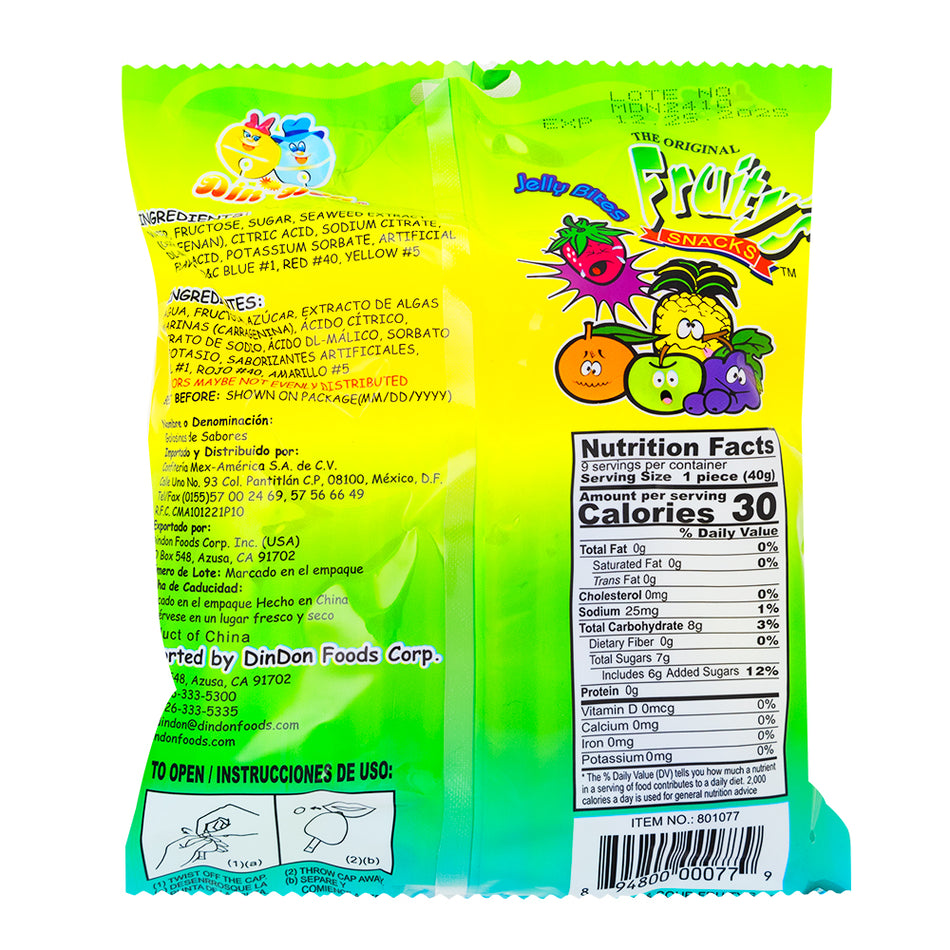 Fruity's Ju-C Sweet & Sour Jelly Bites - 13 oz  Nutrition Facts Ingredients - Jelly Candy - Jelly Bites - Sour Candy - Sour Jelly Candy - Sweet and Sour Candy