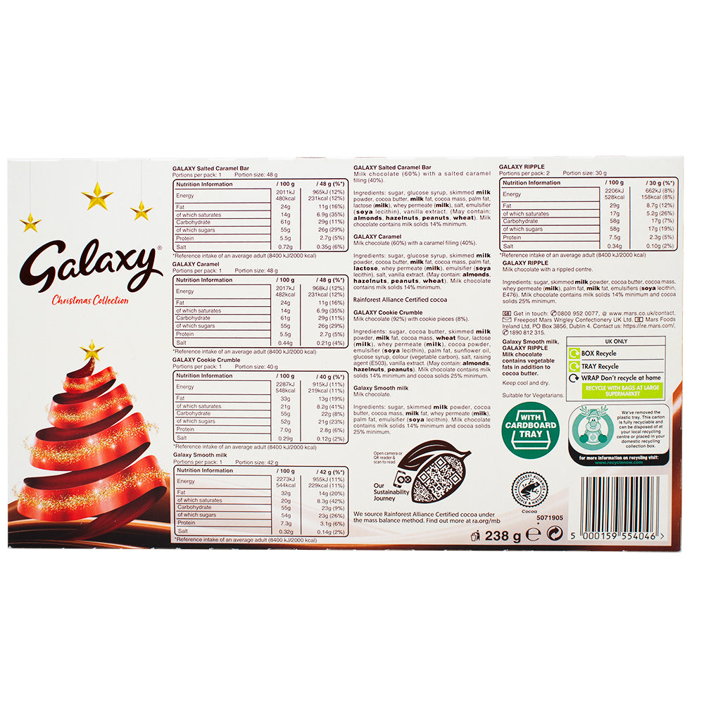 Galaxy Collection Large Selection Box - 244g Nutrition Facts Ingredients