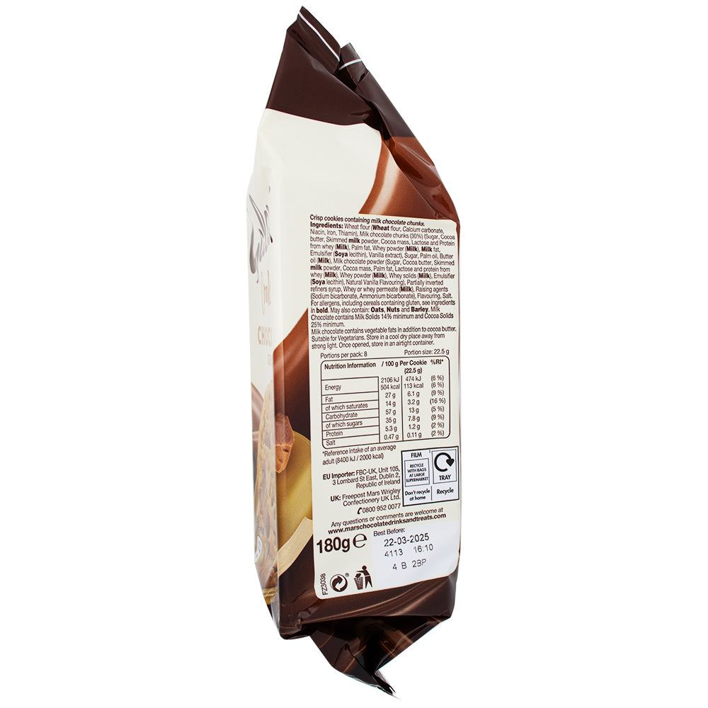 Galaxy Chocolate Chunk Cookies (UK) - 180g  Nutrition Facts Ingredients