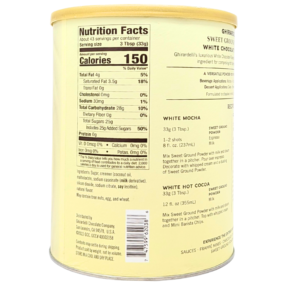 Ghirardelli White Chocolate Powder - 3.12lb