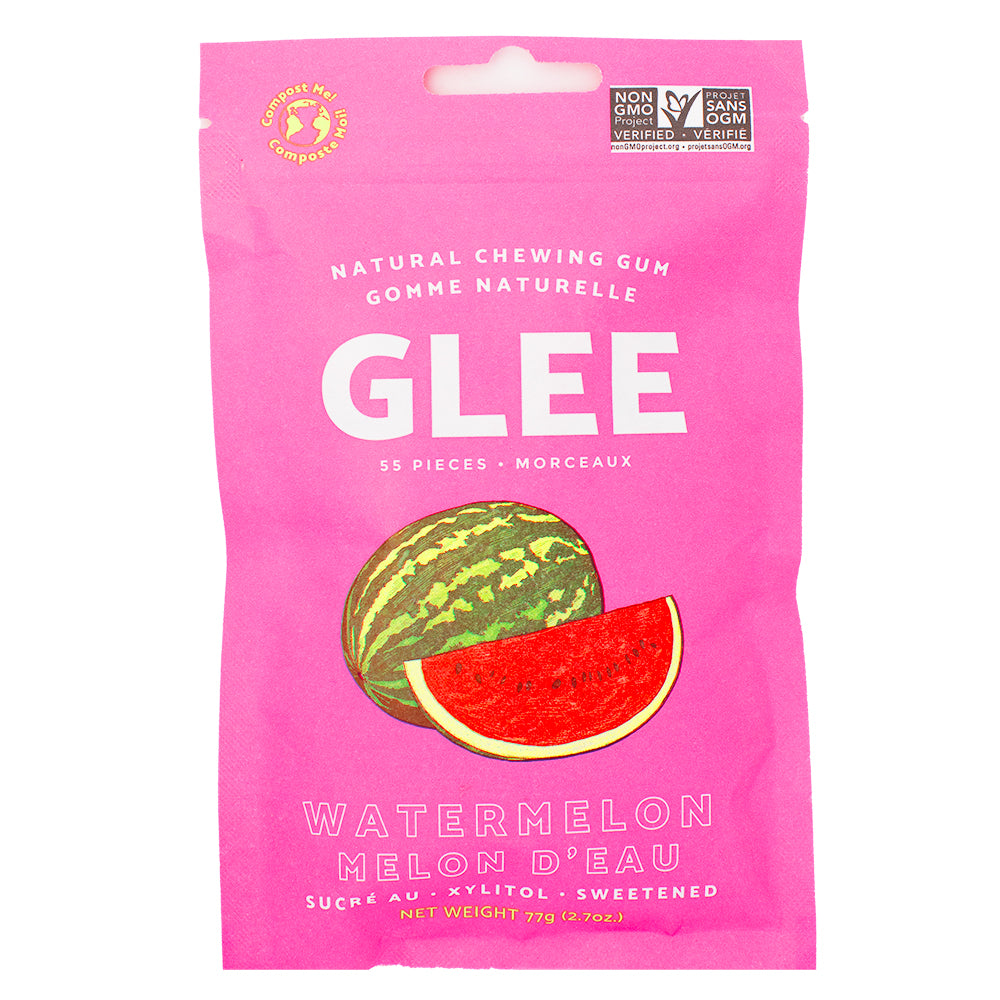 Glee Gum Sugar Free Watermelon - 77g - Glee - Glee Gum - Chewing Gum - Gum - Watermelon Candy - Watermelon Gum - Glee Gum Watermelon - Sugar Free - Sugar Free Gum