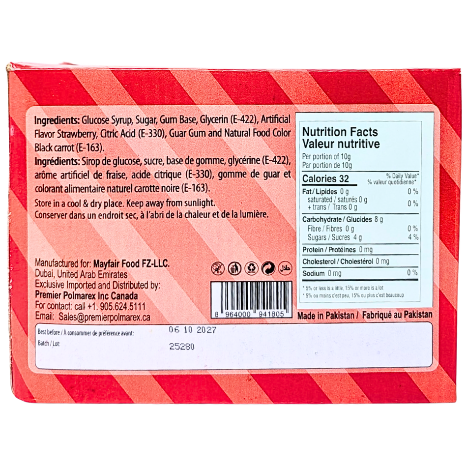 Gumleys Choo Strawberry Paste Bubble Gum - 45g