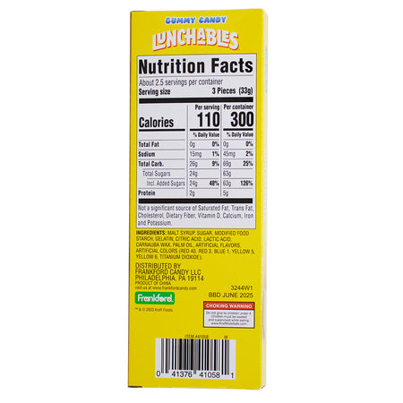 Kraft Lunchables Cracker Stackers Stocking Stuffer - 3.5oz Nutrition Facts Ingredients - Gummy Candy - Gummies - Christmas Candy - Stocking Stuffer