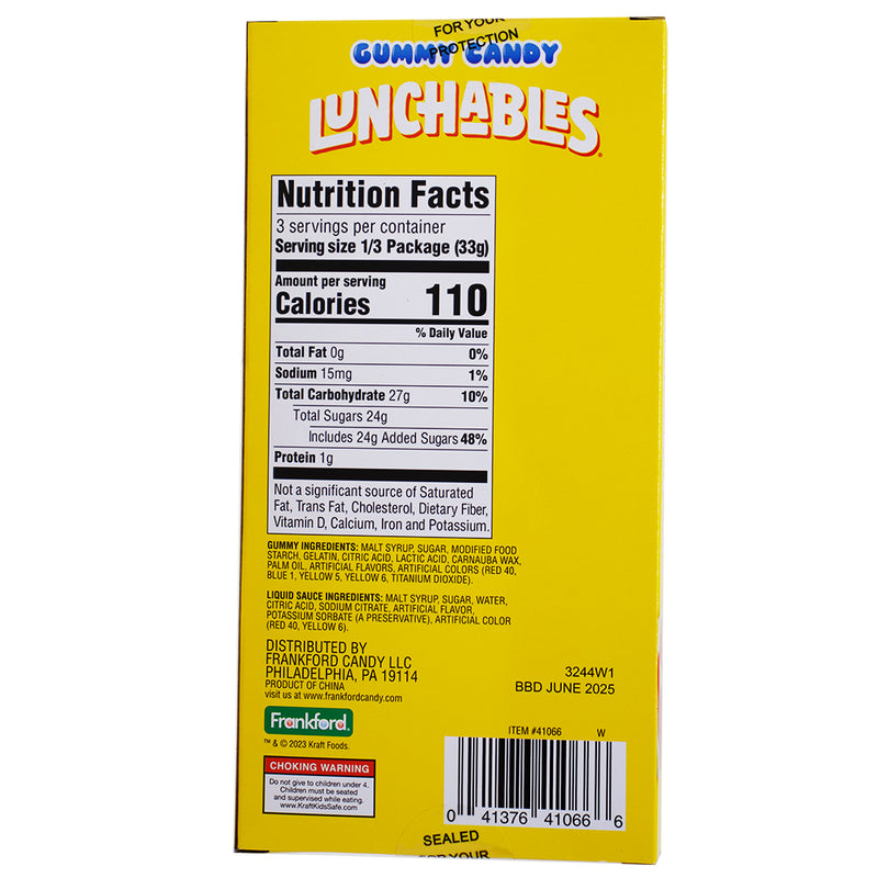 Kraft Lunchables Pizza Stocking Stuffer - 3.1oz Nutrition Facts Ingredients - Gummy Candy - Christmas Candy - Santa Claus - Pizza Gummy - Gummy Pizza