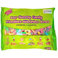 Gummy Zone Assorted Sour Gummies - 1kg