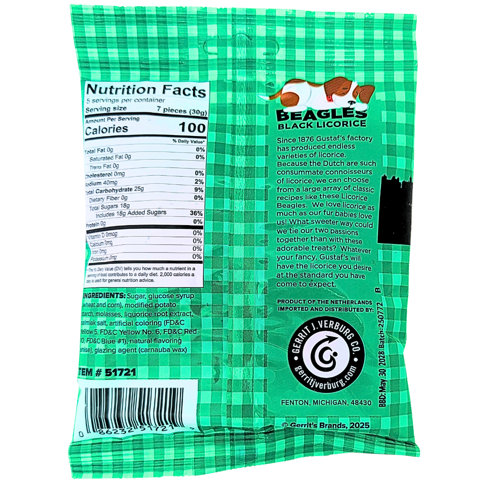 Gustaf's Dutch Licorice Beagles Candy - 150g